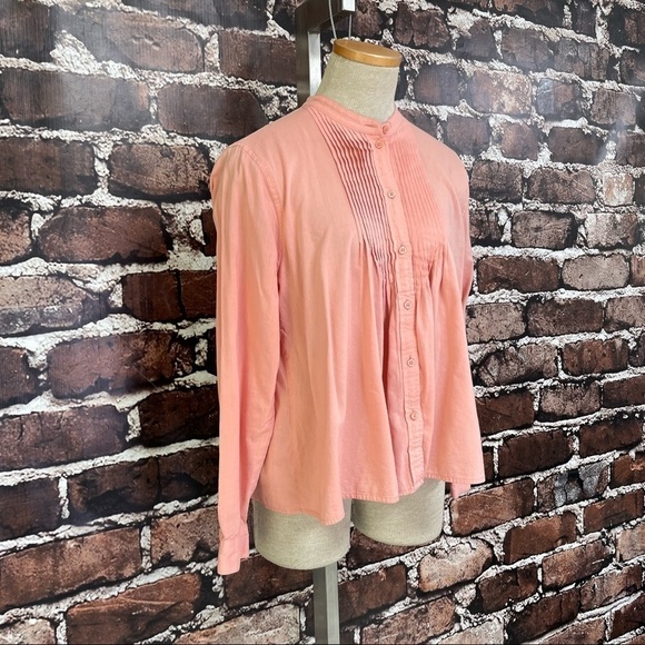 Lucky Brand Top Blouse Shirt Boho Peasant Pink Shirt Size Medium - Picture 2 of 10